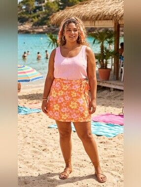 Floral Wrap Mini Skirt Sz16